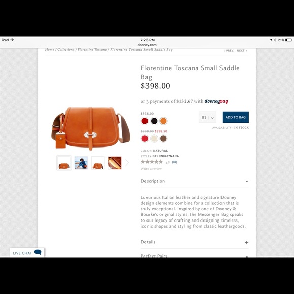 COPY - Dooney & Bourke Florentine Toscana Small Saddle - Picture 2 of 7